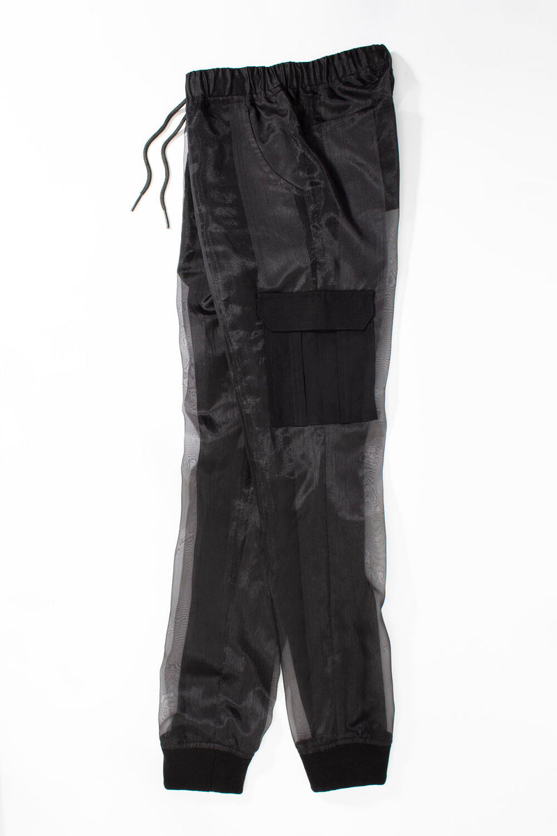 Castaway Striped Organza Joggers (Black) - pacorogiene