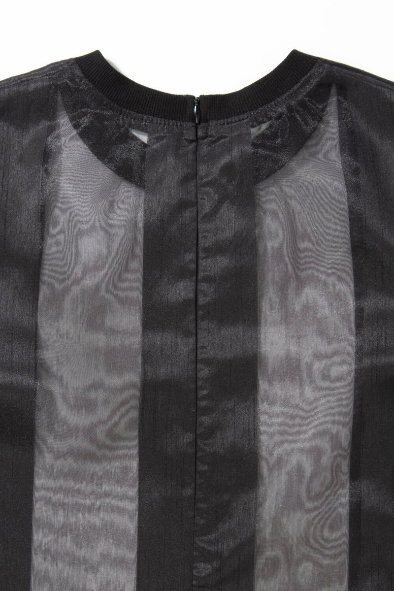 Castaway Striped Organza T-Shirt (Black) - pacorogiene