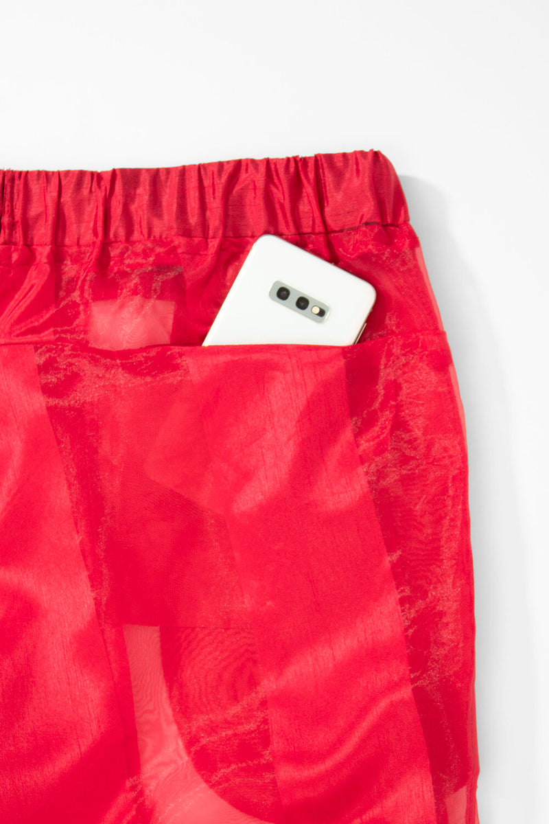 Castaway Striped Organza Joggers (Red) - pacorogiene