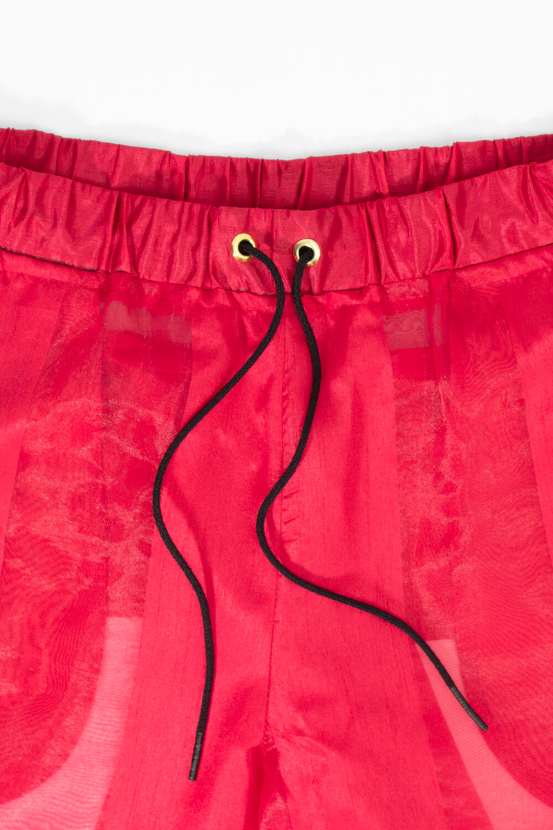 Castaway Striped Organza Joggers (Red) - pacorogiene