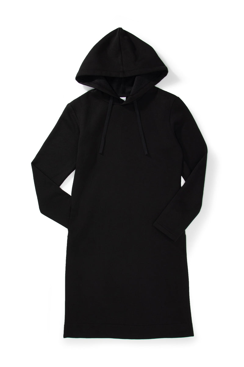 Black Hooded Kurta Sweatshirt w/ Pockets - pacorogiene
