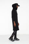 Black Hooded Kurta Sweatshirt w/ Pockets - pacorogiene