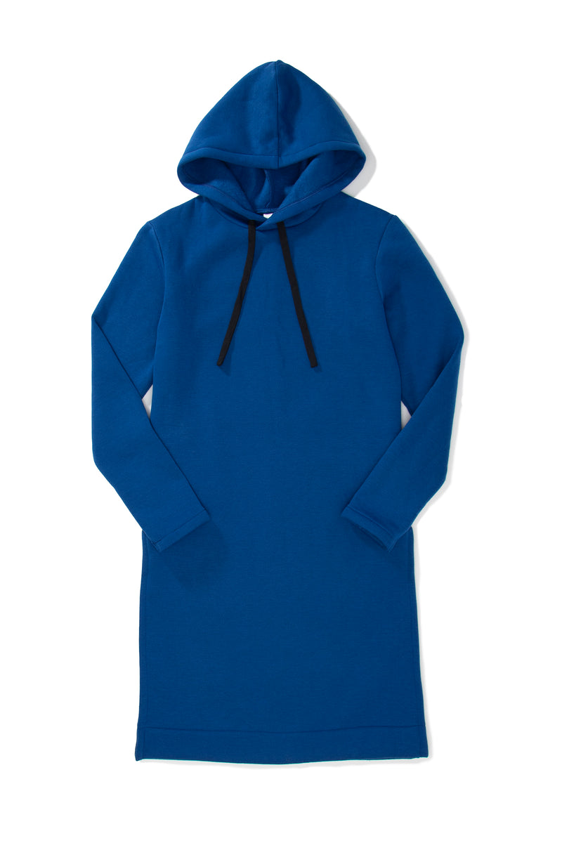 Royal Blue Hooded Kurta Sweatshirt w/ Pockets - pacorogiene