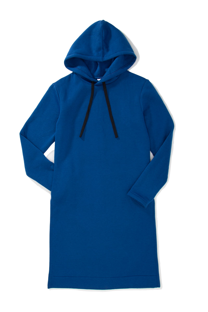 Royal Blue Hooded Kurta Sweatshirt w/ Pockets - pacorogiene