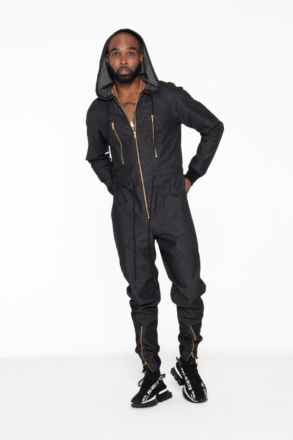 Black Denim Unisex Jumpsuit - pacorogiene