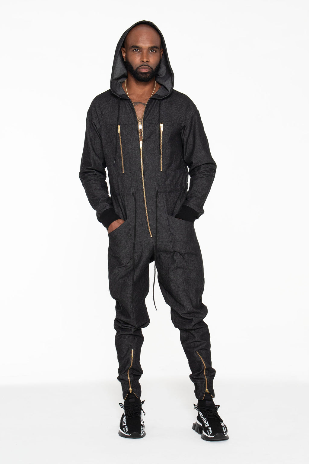 Black Denim Unisex Jumpsuit - pacorogiene