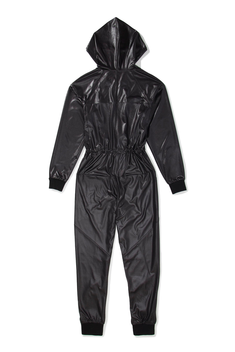 Black Illusion Leather Unisex Jumpsuit - pacorogiene
