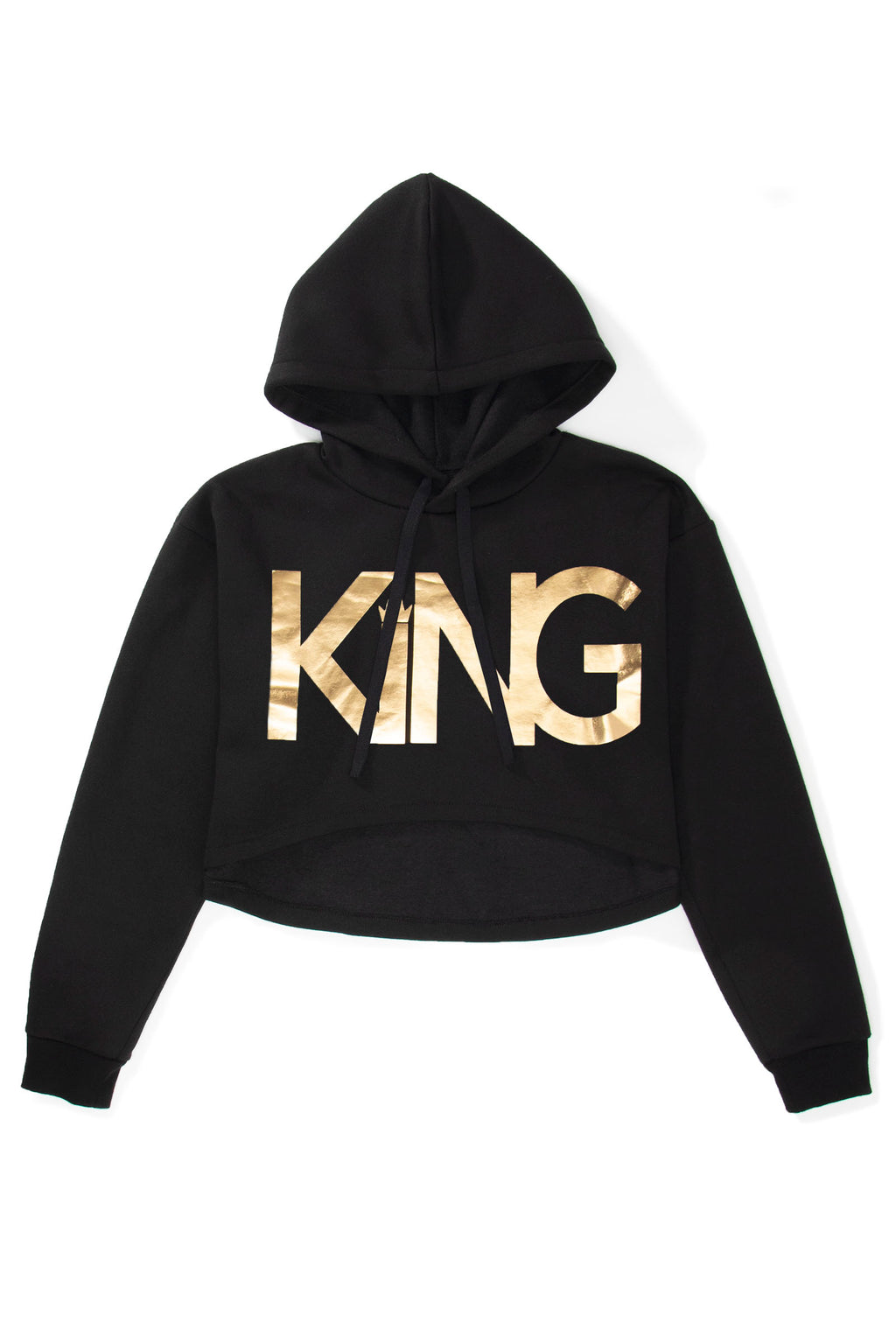 I am KING Unisex Crop Hoodie (Black) - pacorogiene