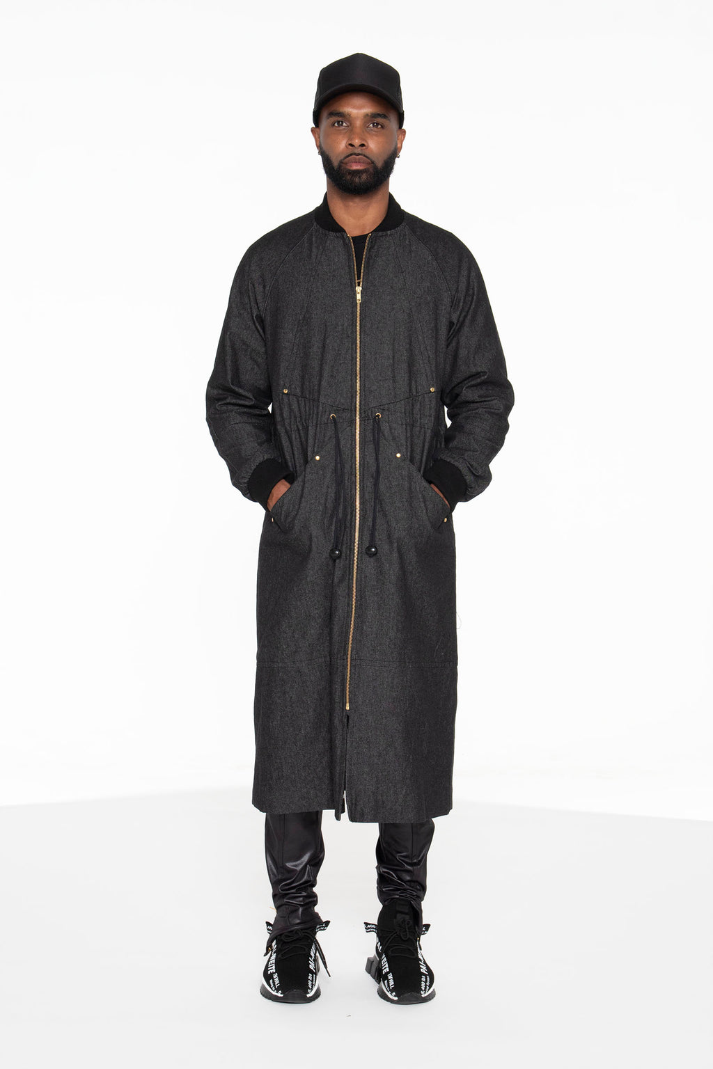 Black Long Bomber Jacket- Unisex - pacorogiene