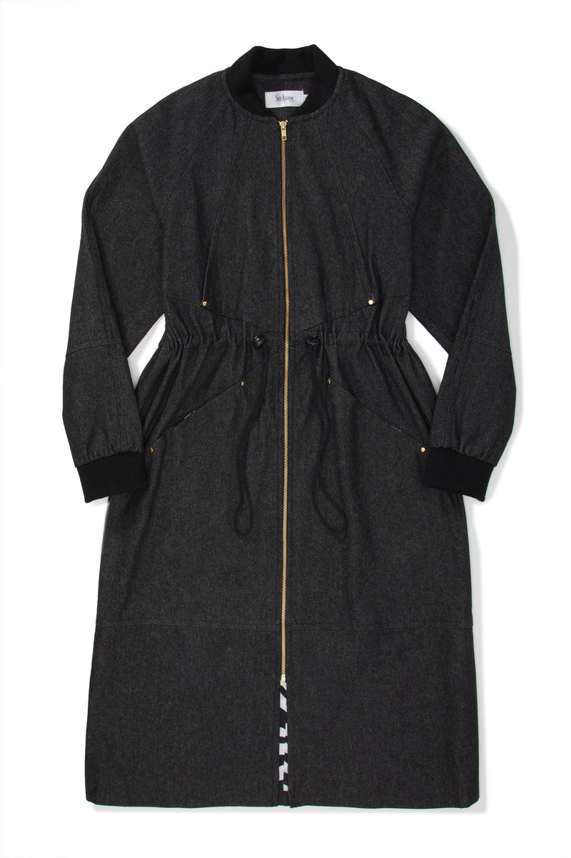 Black Long Bomber Jacket- Unisex - pacorogiene