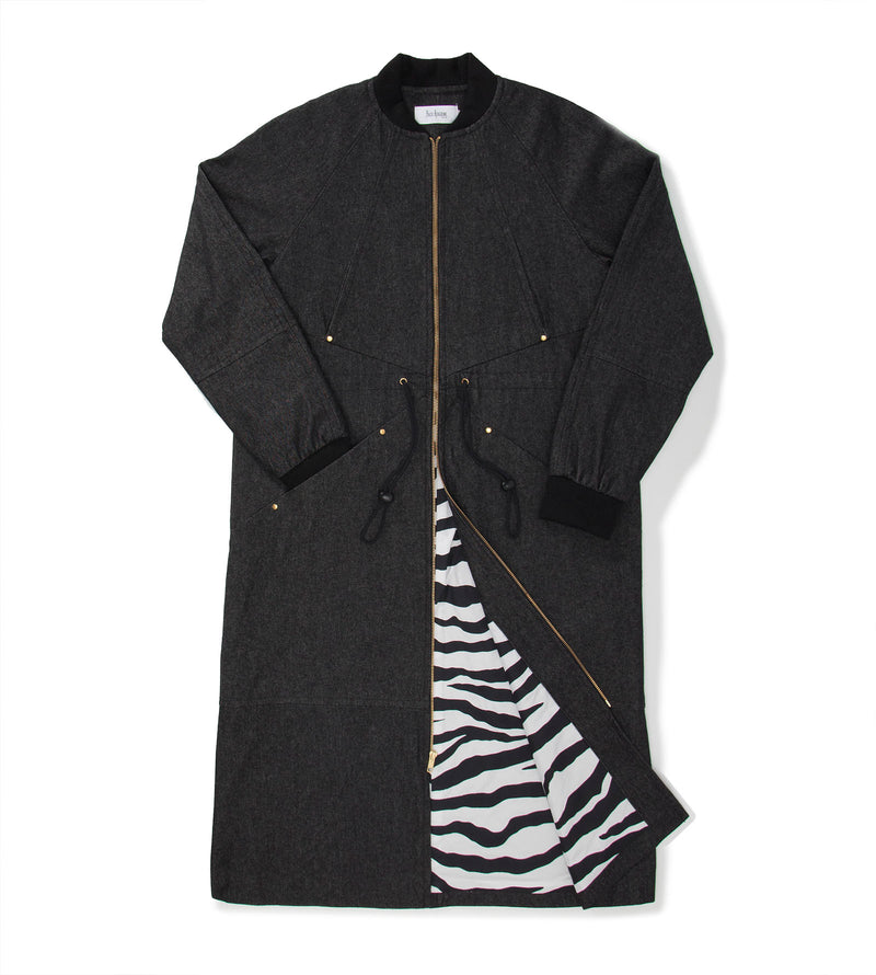 Black Long Bomber Jacket- Unisex - pacorogiene
