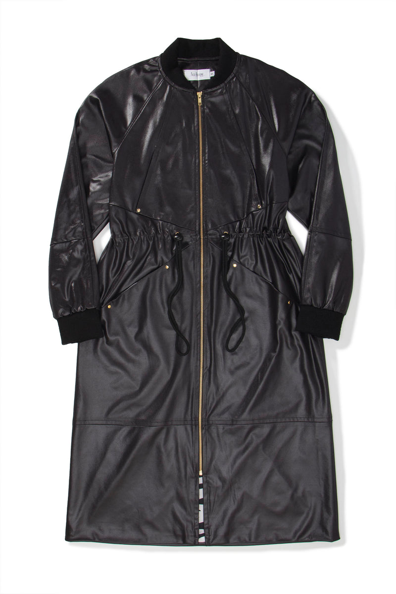 Illusion Leather Long Bomber Jacket- Unisex - pacorogiene