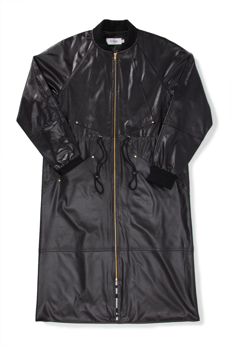 Illusion Leather Long Bomber Jacket- Unisex - pacorogiene