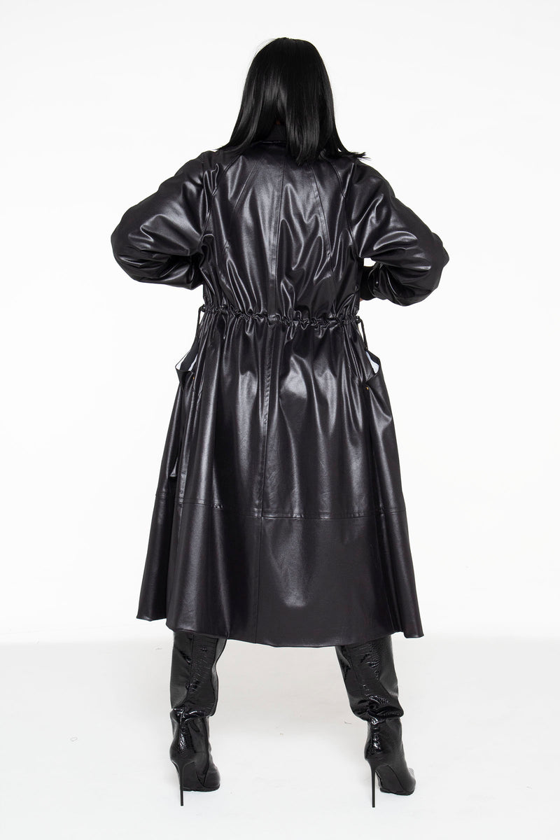 Illusion Leather Long Bomber Jacket- Unisex - pacorogiene