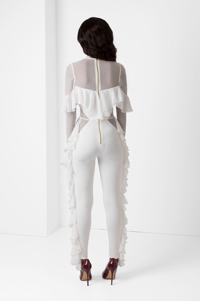 Off-White Ruffle Jumpsuit - pacorogiene