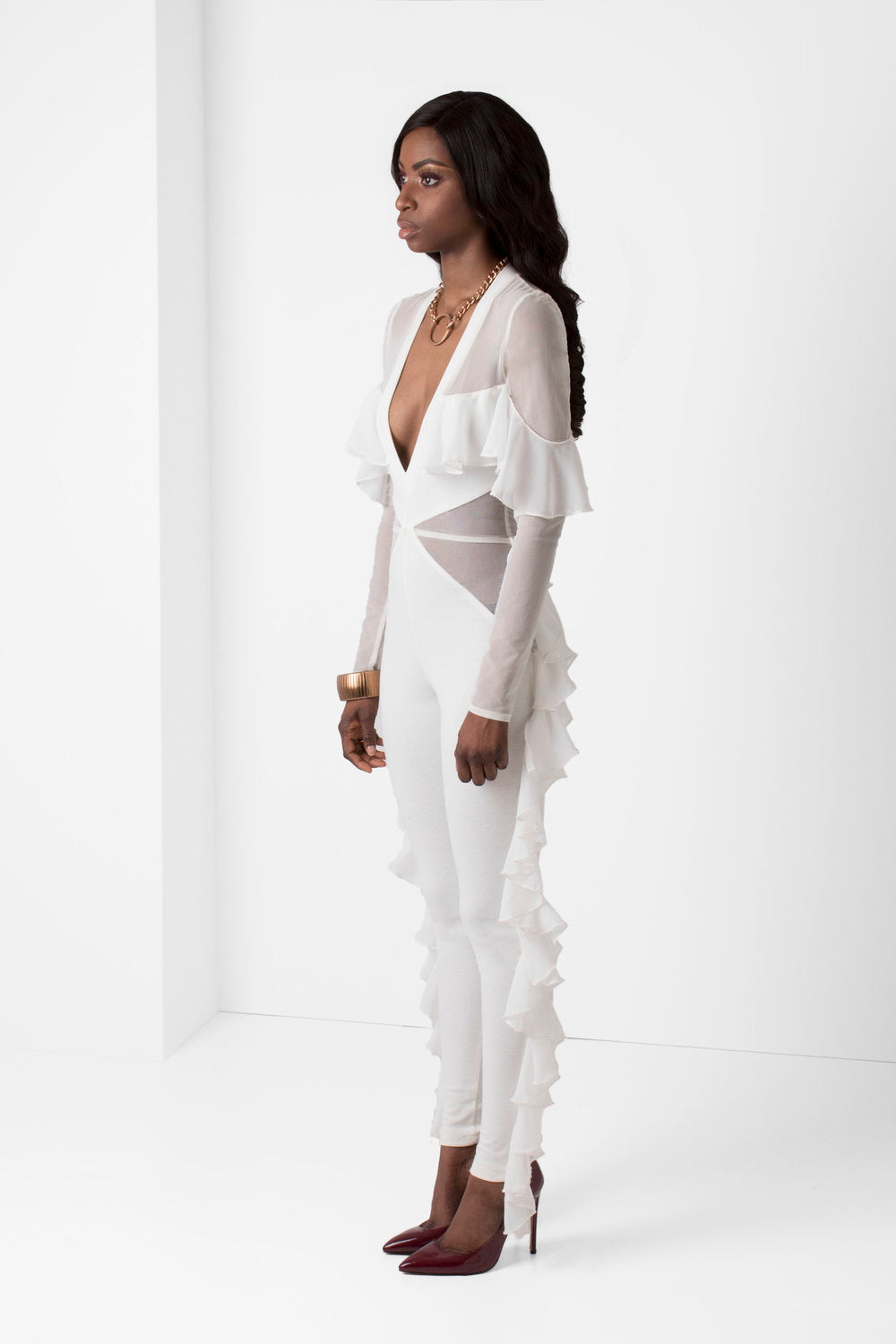 Off-White Ruffle Jumpsuit - pacorogiene
