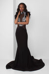 Silver Sequin Sweetheart Illusion Gown (Black) - pacorogiene