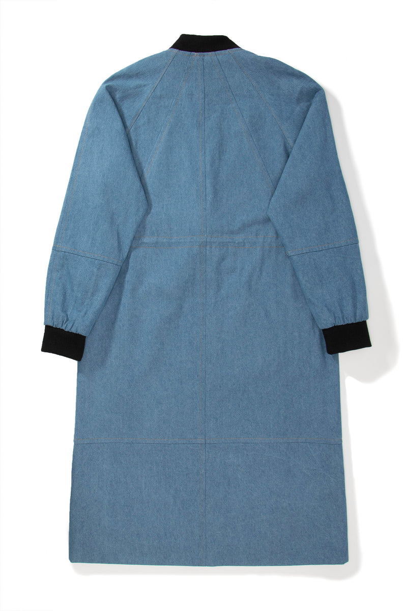 Light Blue Long Bomber Jacket- Unisex - pacorogiene